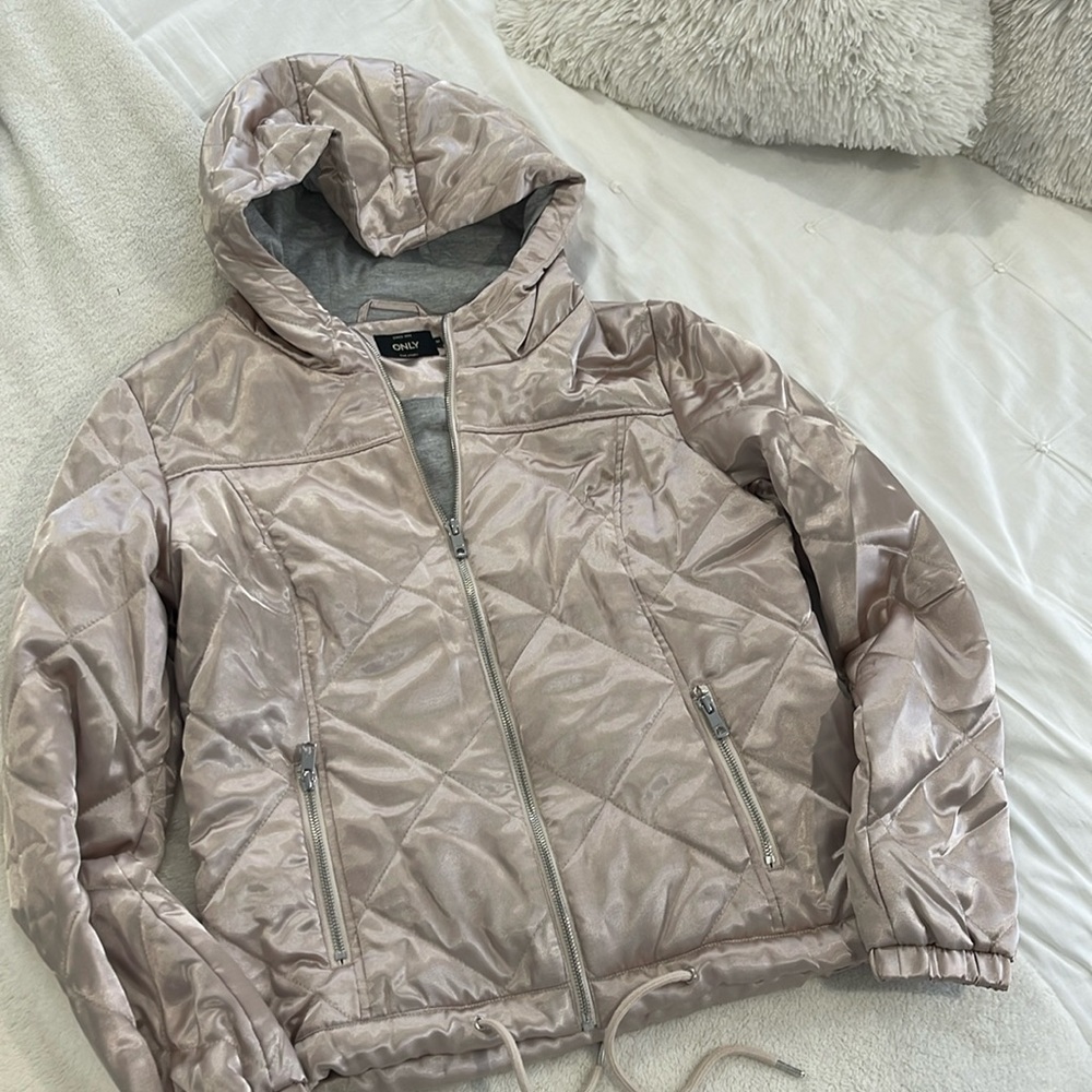 ONLY spring silk hooded jacket